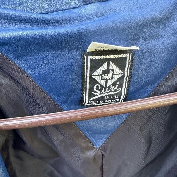 Vintage La Paz suri alpaca coat with leather trim. Size 16 - Picture 13 of 15